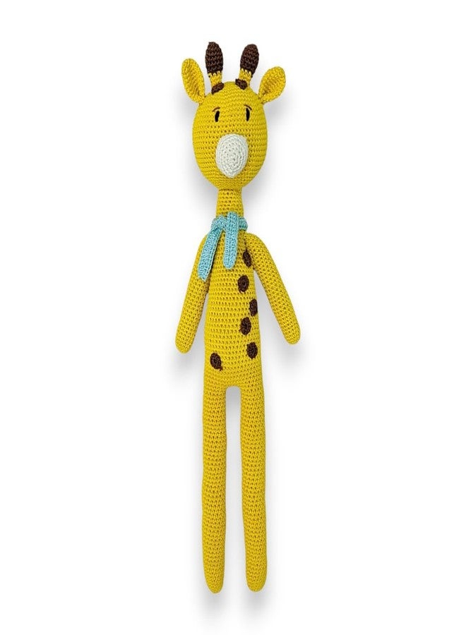 Happy Threads | Handmade Crochet Slim Giraffe,Harry, Perfect size to cuddle, stuffed cotton animals,Best soft toys for Boys & Girls, Eco-friendly and sustainable decor and gifting items(BIS certified) - Image 1